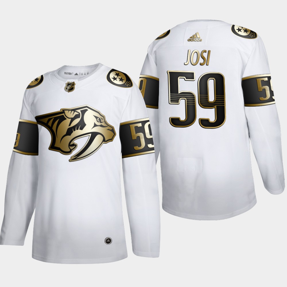 Nashville Predators #59 Roman Josi Men Adidas White Golden Edition Limited Stitched NHL Jersey